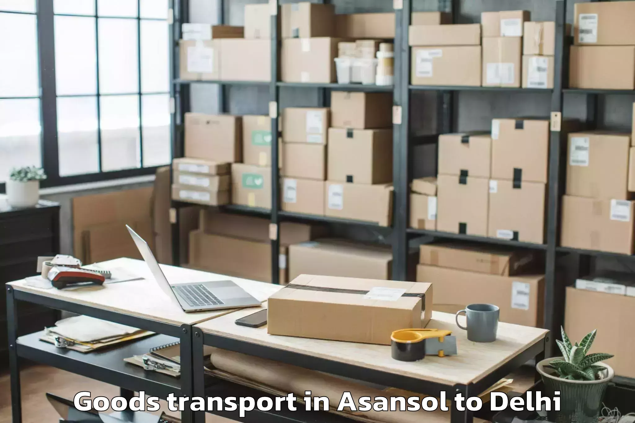 Reliable Asansol to Chanakya Puri Goods Transport